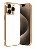 Newface Apple iPhone 15 Pro Max Razer Lensli Silikon - Gold