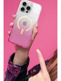 Newface Apple iPhone 15 Pro Pummel Shiny Magsafe Kapak - Pembe