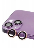 Newface Apple iPhone 15 Raze Metal Kamera Lens - Pembe