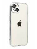Newface Apple iPhone 15 Razer Lensli Silikon - Gümüş