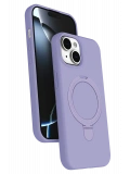 Newface Apple iPhone 15 Regal Magsafe Standlı Kapak - Lila