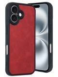 Newface Apple iPhone 16 Kılıf Aras Deri Kapak - Kırmızı