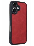 Newface Apple iPhone 16 Kılıf Aras Deri Kapak - Kırmızı
