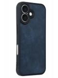 Newface Apple iPhone 16 Kılıf Aras Deri Kapak - Lacivert