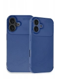 Newface Apple iPhone 16 Kılıf Auto Focus Karbon Kapak - Lacivert