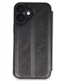 Newface Apple iPhone 16 Kılıf Flip Cover - Siyah