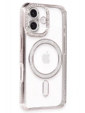 Newface Apple iPhone 16 Kılıf Joke Simli Magneticsafe Kılıf - Pembe