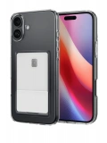 Newface Apple iPhone 16 Kılıf Kart Şeffaf Silikon - Şeffaf