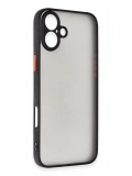 Newface Apple iPhone 16 Kılıf Montreal Silikon Kapak - Siyah