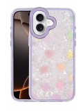Newface Apple iPhone 16 Lumi Desenli Kapak - Mor