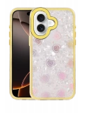 Newface Apple iPhone 16 Lumi Desenli Kapak - Sarı