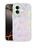 Newface Apple iPhone 16 Lumi Desenli Kapak - Yeşil