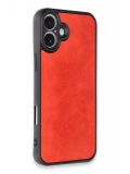 Newface Apple iPhone 16 Plus Kılıf Aras Deri Kapak - Kırmızı