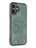 Newface Apple iPhone 16 Plus Kılıf Aras Deri Kapak - Koyu Yeşil