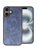 Newface Apple iPhone 16 Plus Kılıf Aras Deri Kapak - Lacivert
