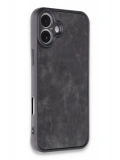 Newface Apple iPhone 16 Plus Kılıf Aras Deri Kapak - Siyah