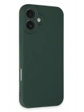 Newface Apple iPhone 16 Plus Kılıf First Silikon - Koyu Yeşil