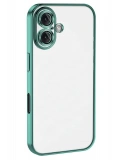 Newface Apple iPhone 16 Plus Kılıf Razer Lensli Silikon - Turkuaz