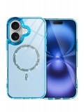 Newface Apple iPhone 16 Plus Live Diamond Magsafe Kapak - Mavi