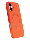 Newface Apple iPhone 16 Plus Regal Magsafe Standlı Kapak - Turuncu