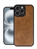 Newface Apple iPhone 16 Pro Kılıf Aras Deri Kapak - Taba