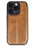Newface Apple iPhone 16 Pro Kılıf Flip Cover - Taba