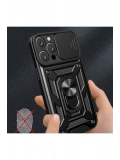 Newface Apple iPhone 16 Pro Kılıf Pars Lens Yüzüklü Silikon - Gold