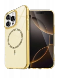 Newface Apple iPhone 16 Pro Live Diamond Magsafe Kapak - Sarı