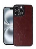Newface Apple iPhone 16 Pro Max Kılıf Aras Deri Kapak - Bordo