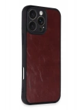 Newface Apple iPhone 16 Pro Max Kılıf Aras Deri Kapak - Bordo