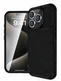 Newface Apple iPhone 16 Pro Max Kılıf Auto Focus Karbon Kapak - Siyah