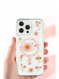 Newface Apple iPhone 16 Pro Max Kılıf Daisy Simli Magsafe Kapak - Mavi