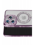 Newface Apple iPhone 16 Pro Max Kılıf Joke Simli Magneticsafe Kılıf - Derin Mor