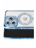 Newface Apple iPhone 16 Pro Max Kılıf Joke Simli Magneticsafe Kılıf - Mavi