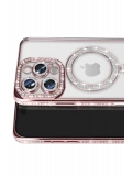 Newface Apple iPhone 16 Pro Max Kılıf Joke Simli Magneticsafe Kılıf - Pembe