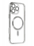 Newface Apple iPhone 16 Pro Max Kılıf Kross Magneticsafe Kapak - Gümüş