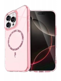 Newface Apple iPhone 16 Pro Max Live Diamond Magsafe Kapak - Pembe