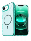 Newface Apple iPhone 16E Live Diamond Magsafe Kapak - Yeşil