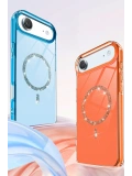 Newface Apple iPhone 17 Air Live Diamond Magsafe Kapak - Mavi