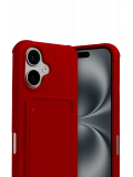 Newface Apple iPhone 17 Kelvin Kartvizitli Silikon - Kırmızı