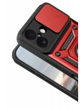 Newface Apple iPhone 17 Pars Lens Yüzüklü Silikon - Kırmızı