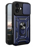 Newface Apple iPhone 17 Pars Lens Yüzüklü Silikon - Lacivert