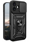 Newface Apple iPhone 17 Pars Lens Yüzüklü Silikon - Siyah