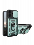 Newface Apple iPhone 17 Pars Lens Yüzüklü Silikon - Yeşil