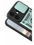 Newface Apple iPhone 17 Pars Lens Yüzüklü Silikon - Yeşil