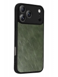 Newface Apple iPhone 17 Pro Aras Deri Kapak - Yeşil