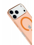 Newface Apple iPhone 17 Pro Kılıf Pc Real Magsafe Kapak - Turuncu