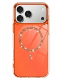 Newface Apple iPhone 17 Pro Live Diamond Magsafe Kapak - Turuncu