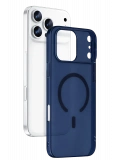 Newface Apple iPhone 17 Pro Max Combo Sert Şeffaf Magsafe Kapak - Mavi