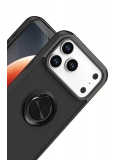 Newface Apple iPhone 17 Pro Max Montreal Yüzüklü Silikon Kapak - Siyah